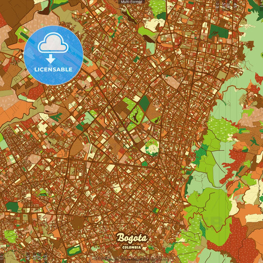 Bogota Colombia Farmhouse Poster Art Map Template