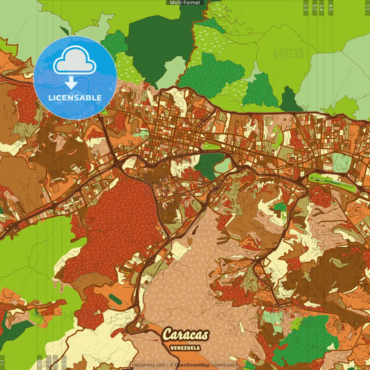 Caracas Venezuela Farmhouse Poster Art Map Template