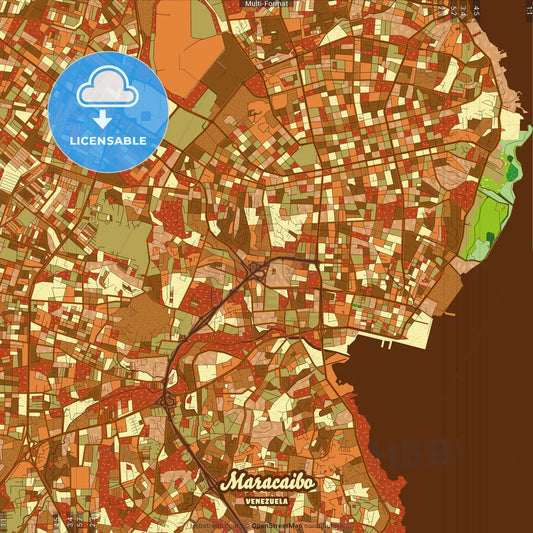 Maracaibo Venezuela Farmhouse Poster Art Map Template