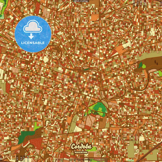 Cordoba Argentina Farmhouse Poster Art Map Template