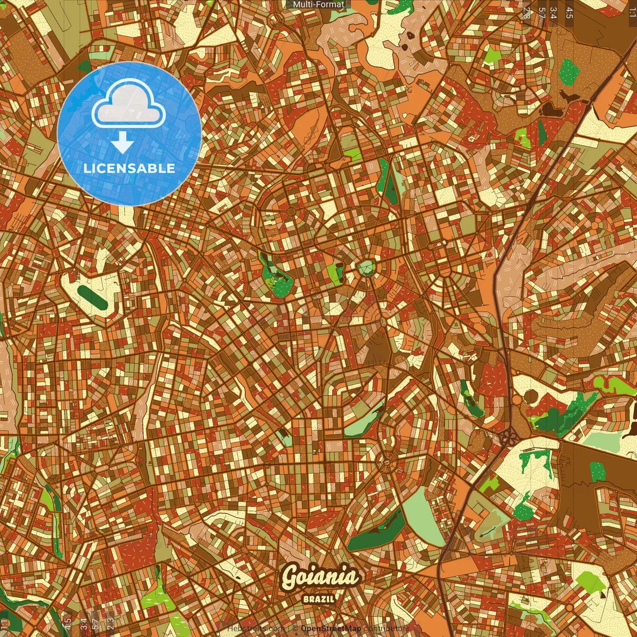 Goiania Brazil Farmhouse Poster Art Map Template