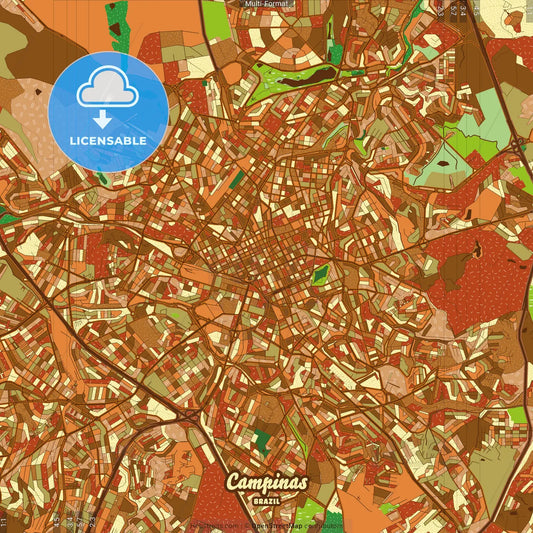 Campinas Brazil Farmhouse Poster Art Map Template