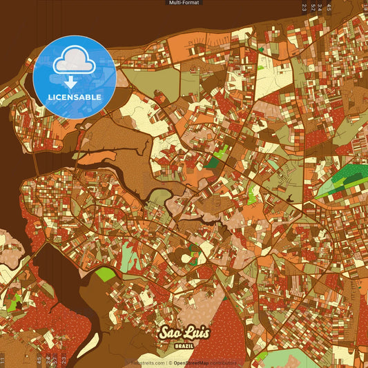 Sao Luis Brazil Farmhouse Poster Art Map Template