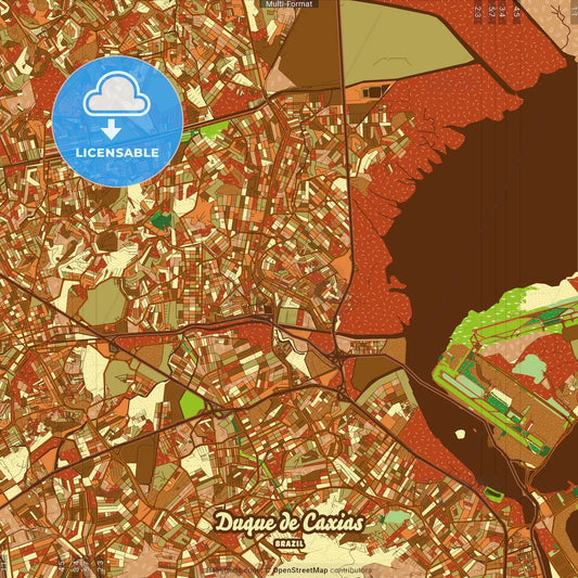 Duque de Caxias Brazil Farmhouse Poster Art Map Template