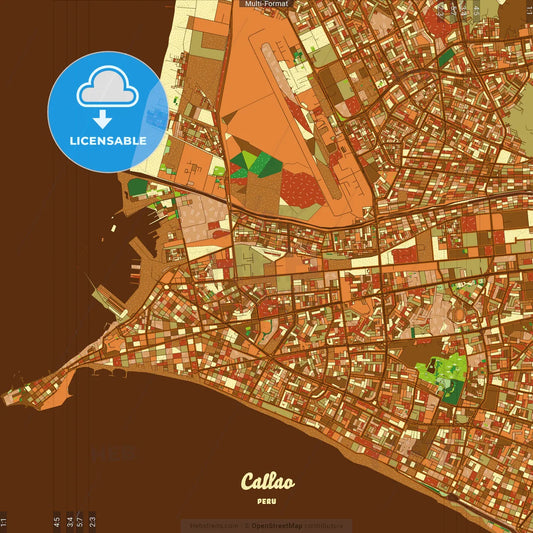 Callao Peru Farmhouse Poster Art Map Template