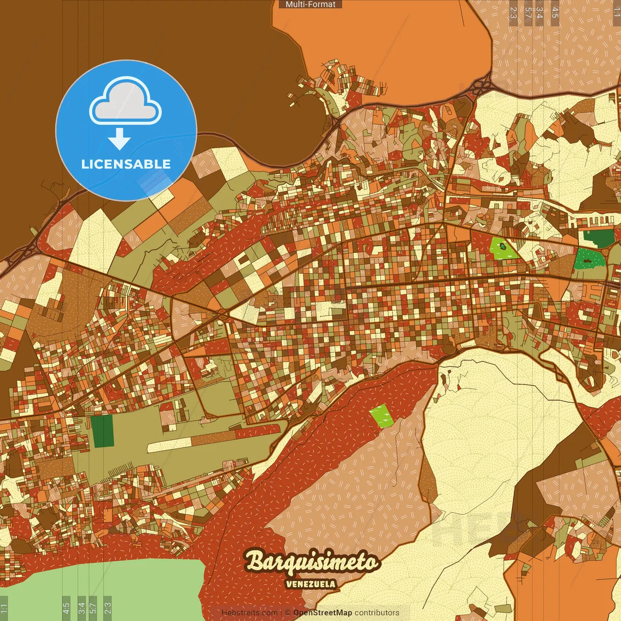 Barquisimeto Venezuela Farmhouse Poster Art Map Template