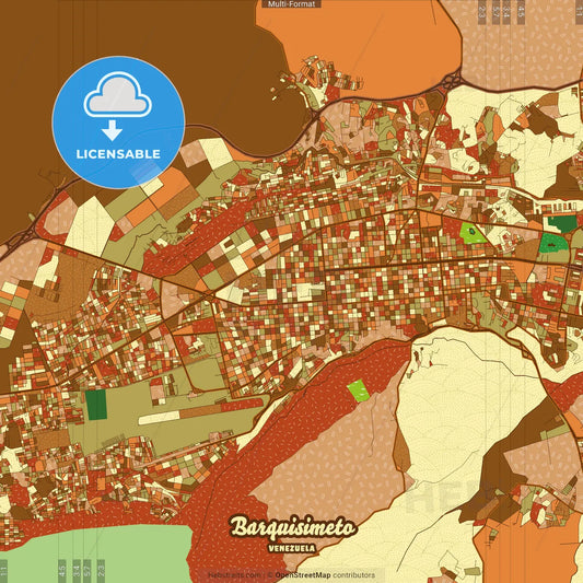 Barquisimeto Venezuela Farmhouse Poster Art Map Template