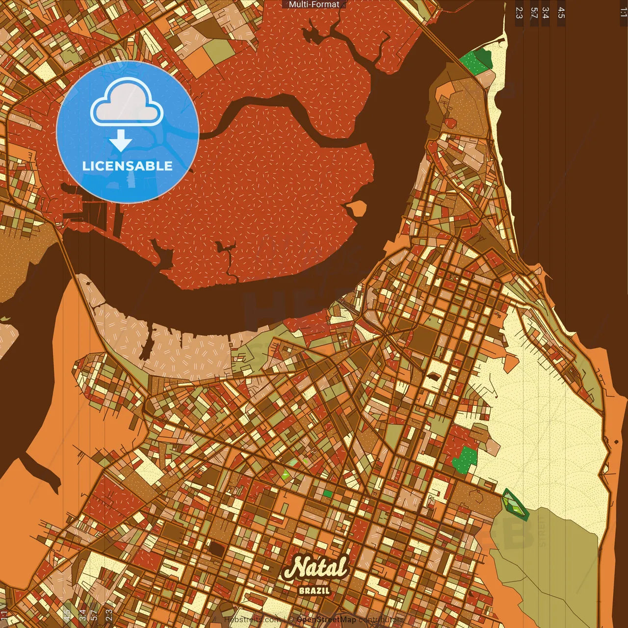 Natal Brazil Farmhouse Poster Art Map Template