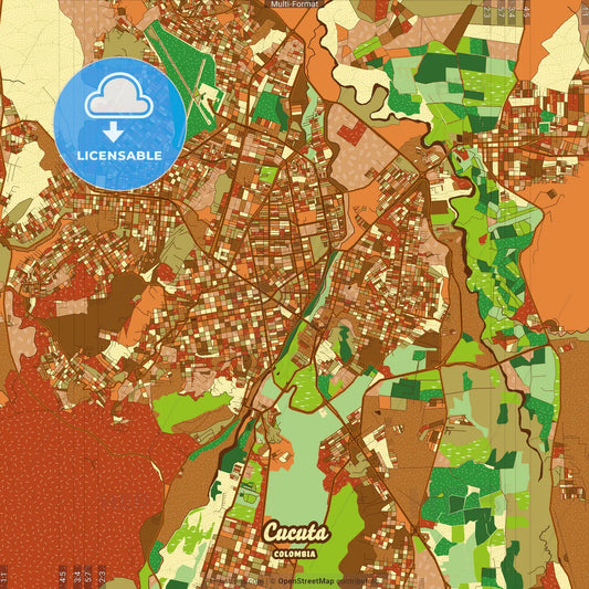 Cucuta Colombia Farmhouse Poster Art Map Template