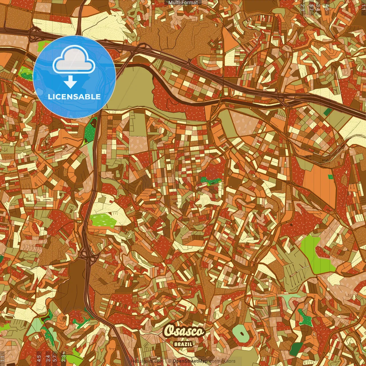 Osasco Brazil Farmhouse Poster Art Map Template