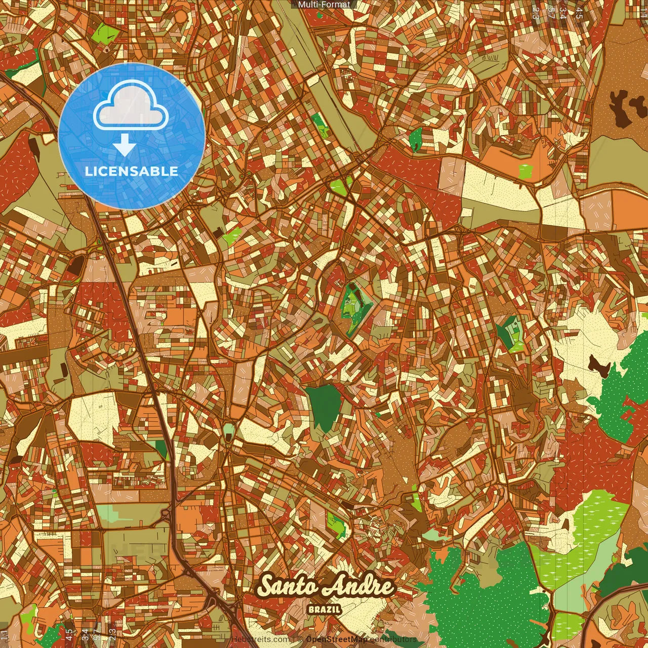 Santo Andre Brazil Farmhouse Poster Art Map Template