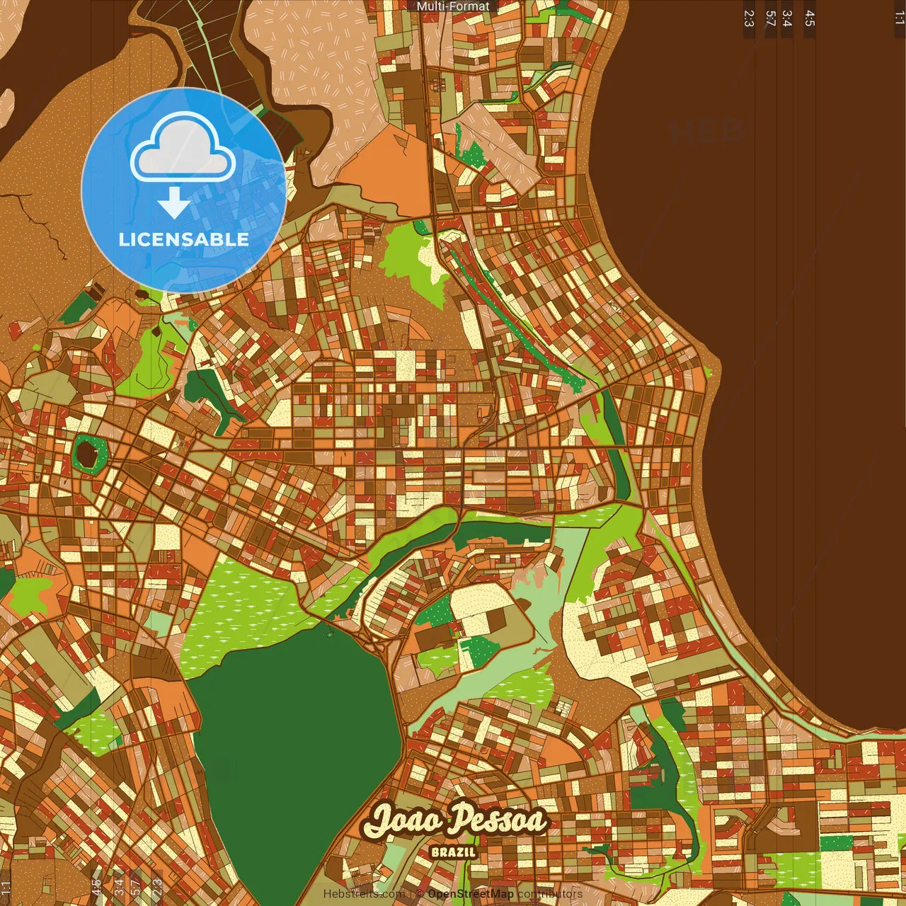 Joao Pessoa Brazil Farmhouse Poster Art Map Template