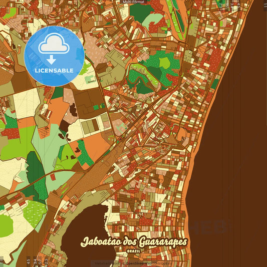 Jaboatao dos Guararapes Brazil Farmhouse Poster Art Map Template