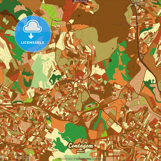 Contagem Brazil Farmhouse Poster Art Map Template