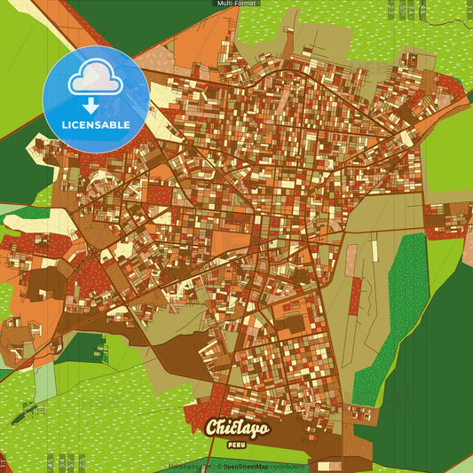 Chiclayo Peru Farmhouse Poster Art Map Template