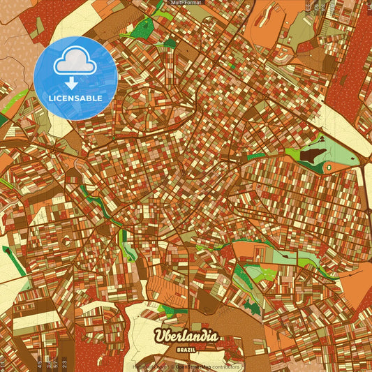 Uberlandia Brazil Farmhouse Poster Art Map Template