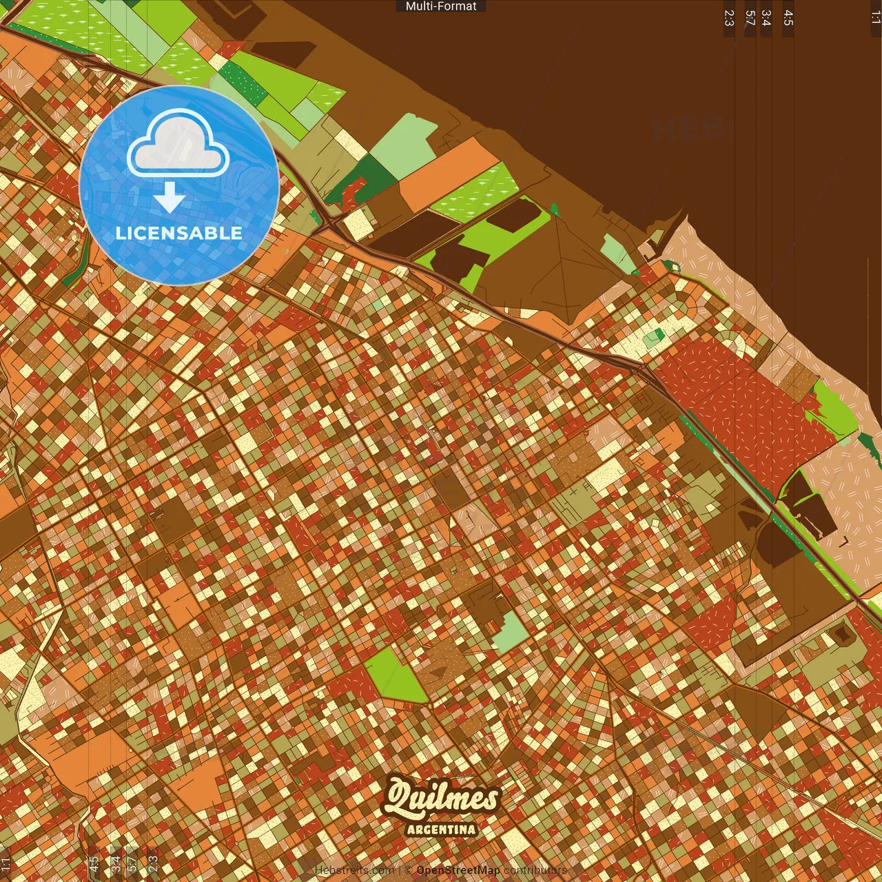 Quilmes Argentina Farmhouse Poster Art Map Template