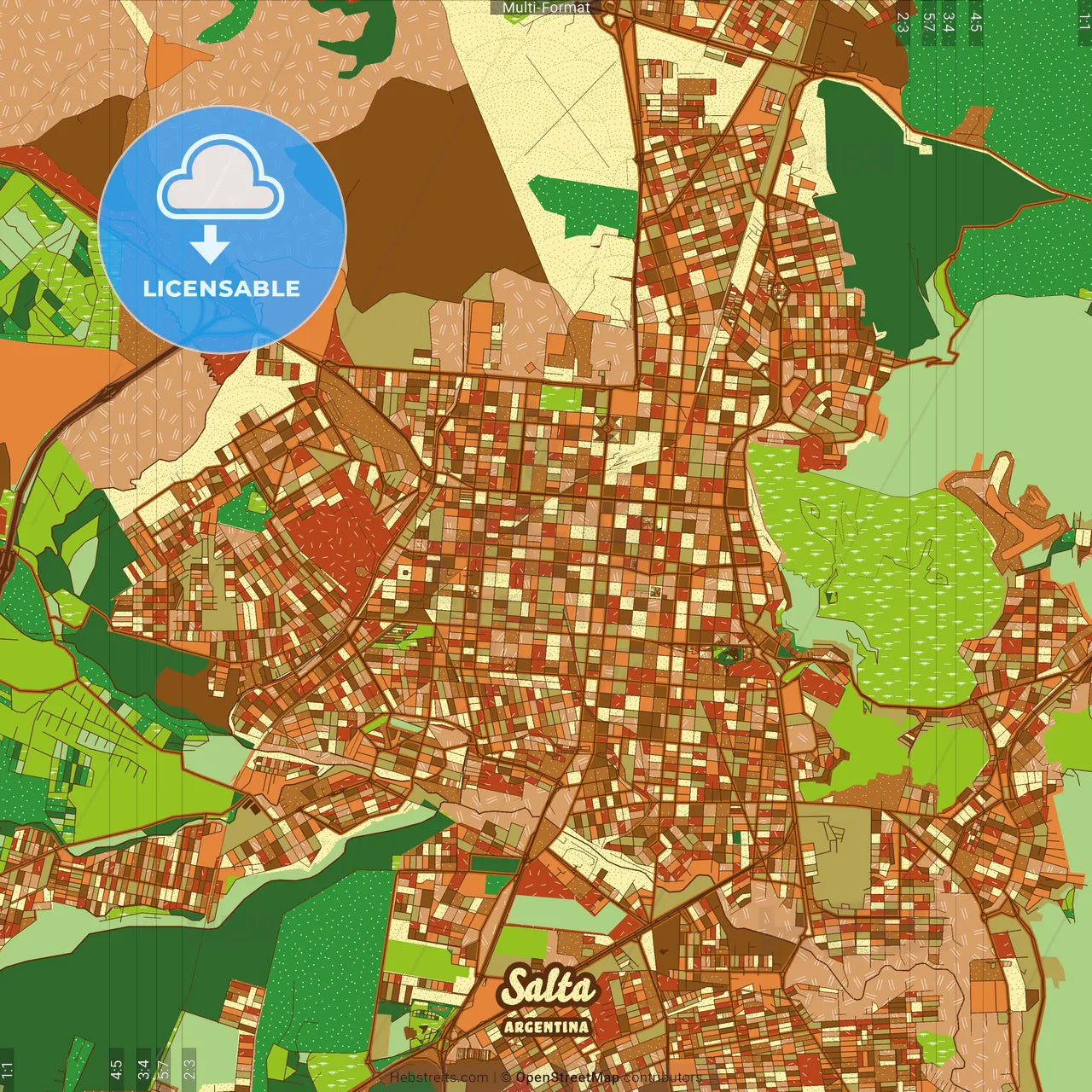 Salta Argentina Farmhouse Poster Art Map Template