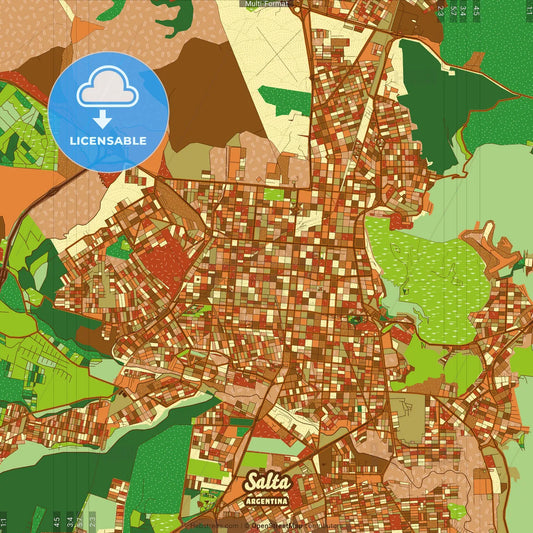 Salta Argentina Farmhouse Poster Art Map Template