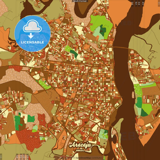 Aracaju Brazil Farmhouse Poster Art Map Template