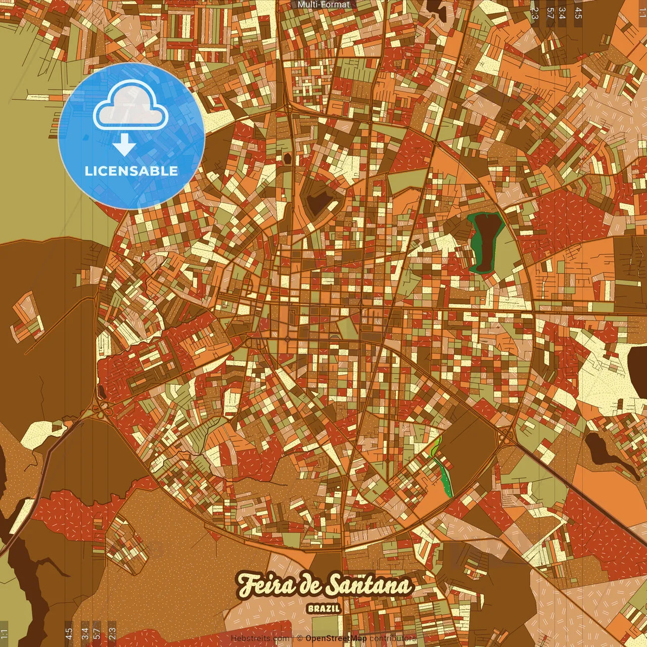 Feira de Santana Brazil Farmhouse Poster Art Map Template