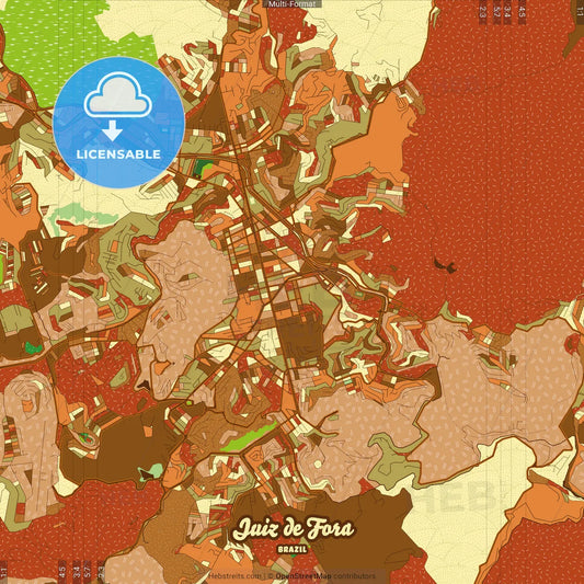 Juiz de Fora Brazil Farmhouse Poster Art Map Template