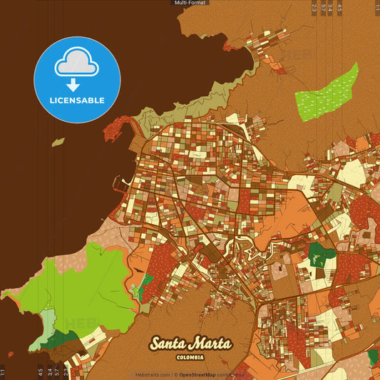 Santa Marta Colombia Farmhouse Poster Art Map Template