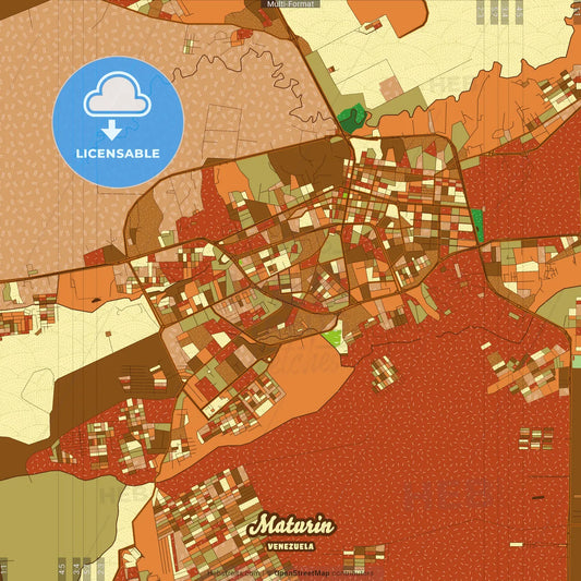 Maturin Venezuela Farmhouse Poster Art Map Template
