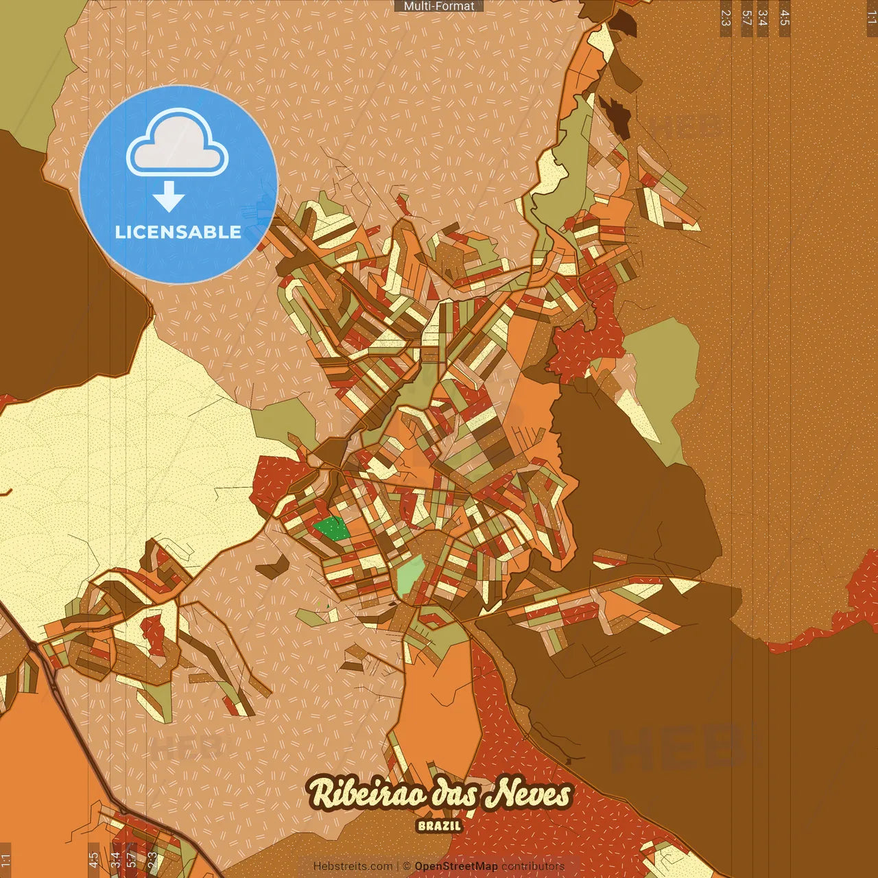 Ribeirao das Neves Brazil Farmhouse Poster Art Map Template