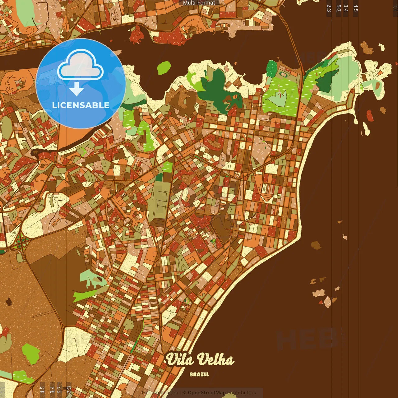 Vila Velha Brazil Farmhouse Poster Art Map Template