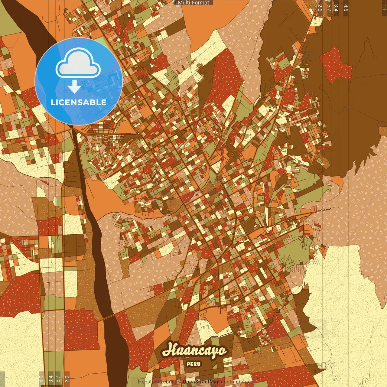 Huancayo Peru Farmhouse Poster Art Map Template