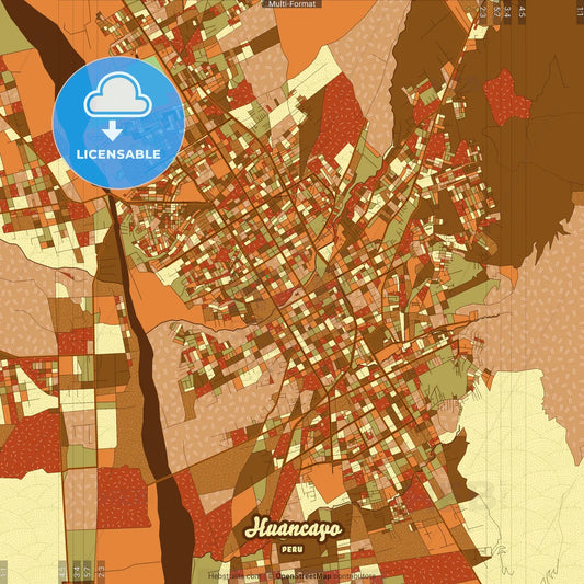 Huancayo Peru Farmhouse Poster Art Map Template