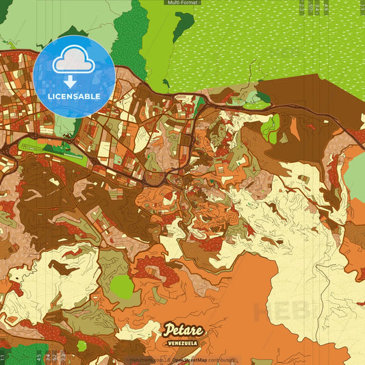 Petare Venezuela Farmhouse Poster Art Map Template