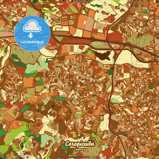 Carapicuiba Brazil Farmhouse Poster Art Map Template