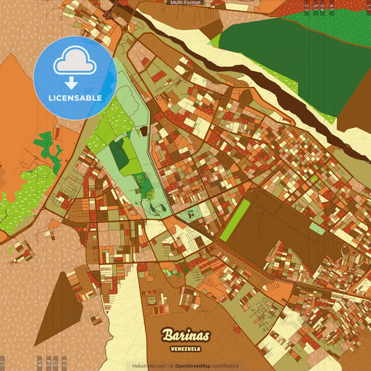 Barinas Venezuela Farmhouse Poster Art Map Template