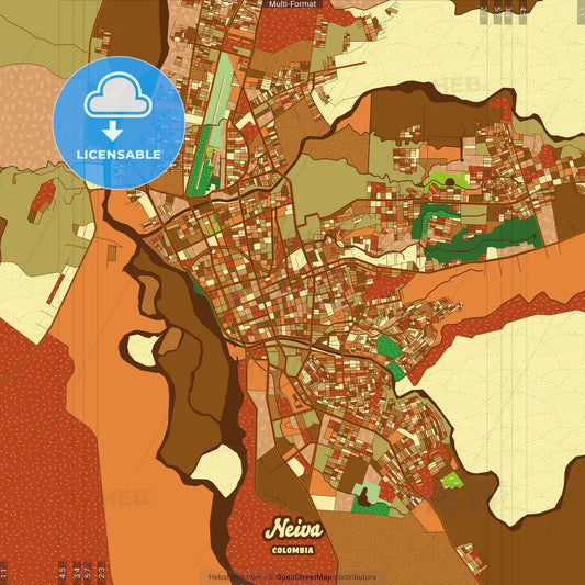 Neiva Colombia Farmhouse Poster Art Map Template