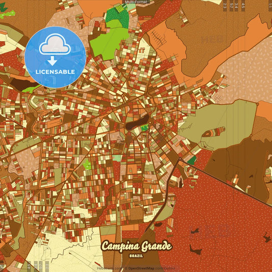 Campina Grande Brazil Farmhouse Poster Art Map Template