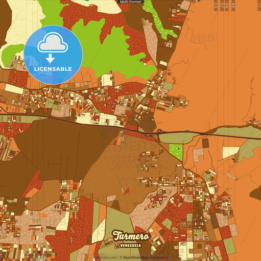 Turmero Venezuela Farmhouse Poster Art Map Template