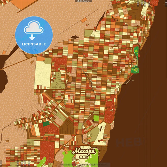 Macapa Brazil Farmhouse Poster Art Map Template