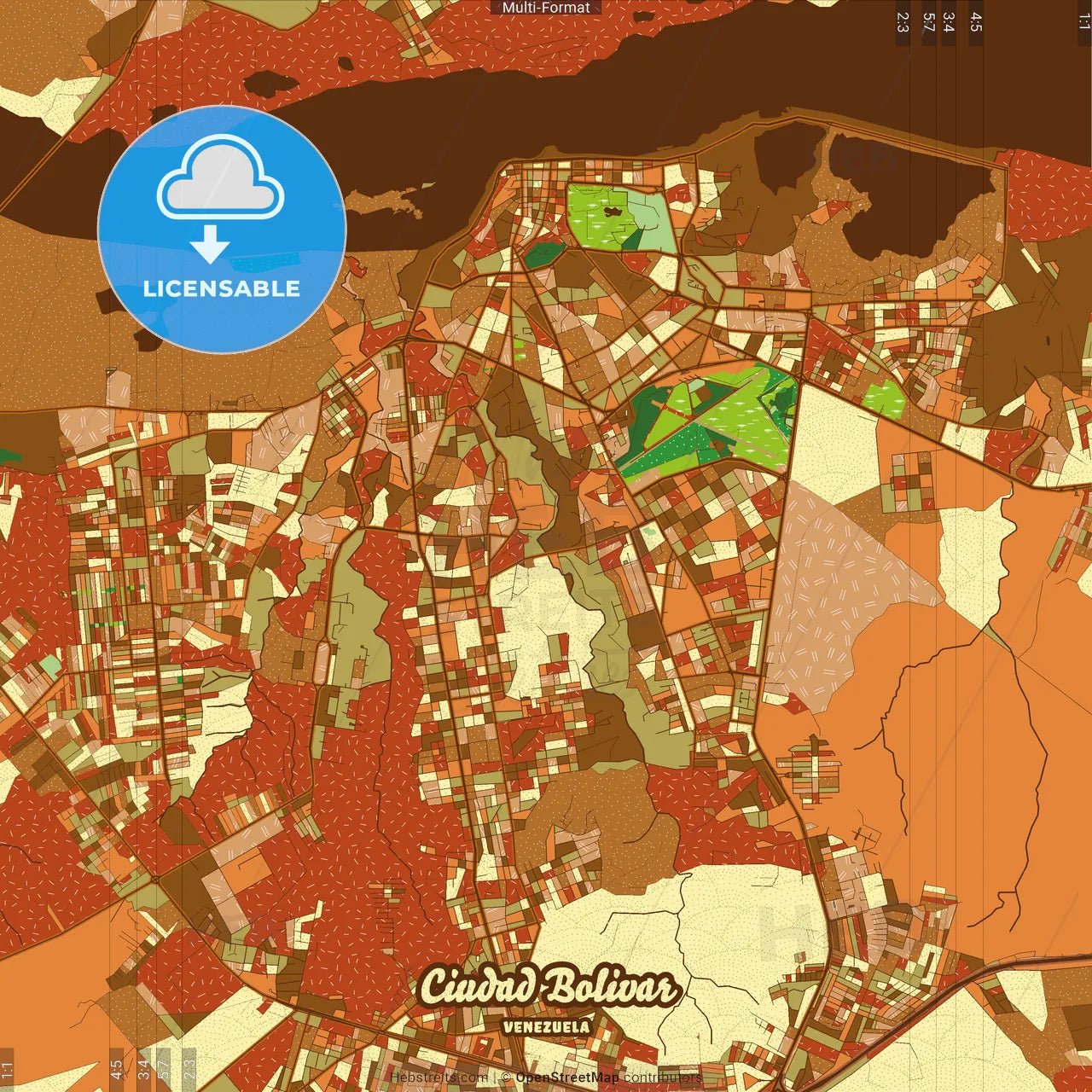 Ciudad Bolivar Venezuela Farmhouse Poster Art Map Template