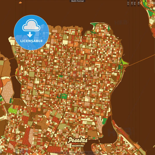 Posadas Argentina Farmhouse Poster Art Map Template