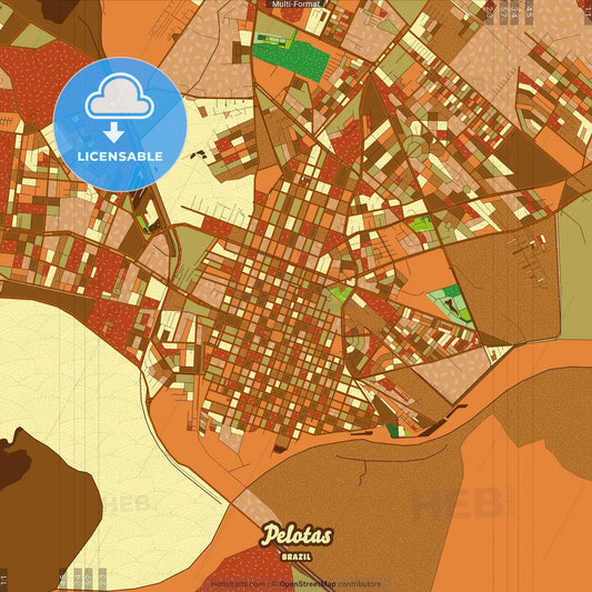 Pelotas Brazil Farmhouse Poster Art Map Template