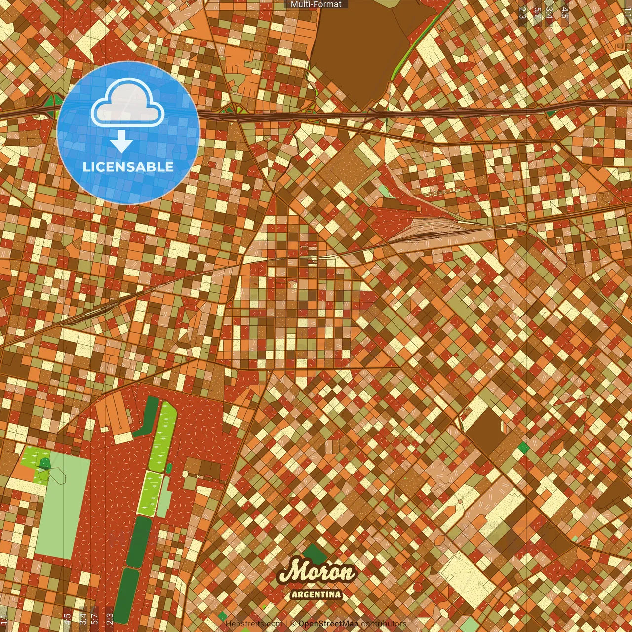 Moron Argentina Farmhouse Poster Art Map Template