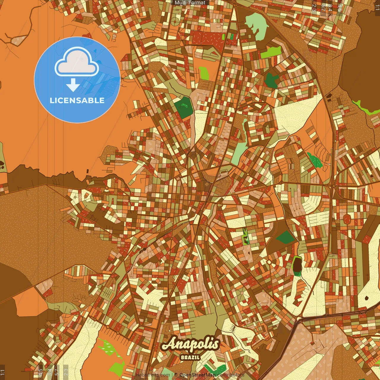 Anapolis Brazil Farmhouse Poster Art Map Template