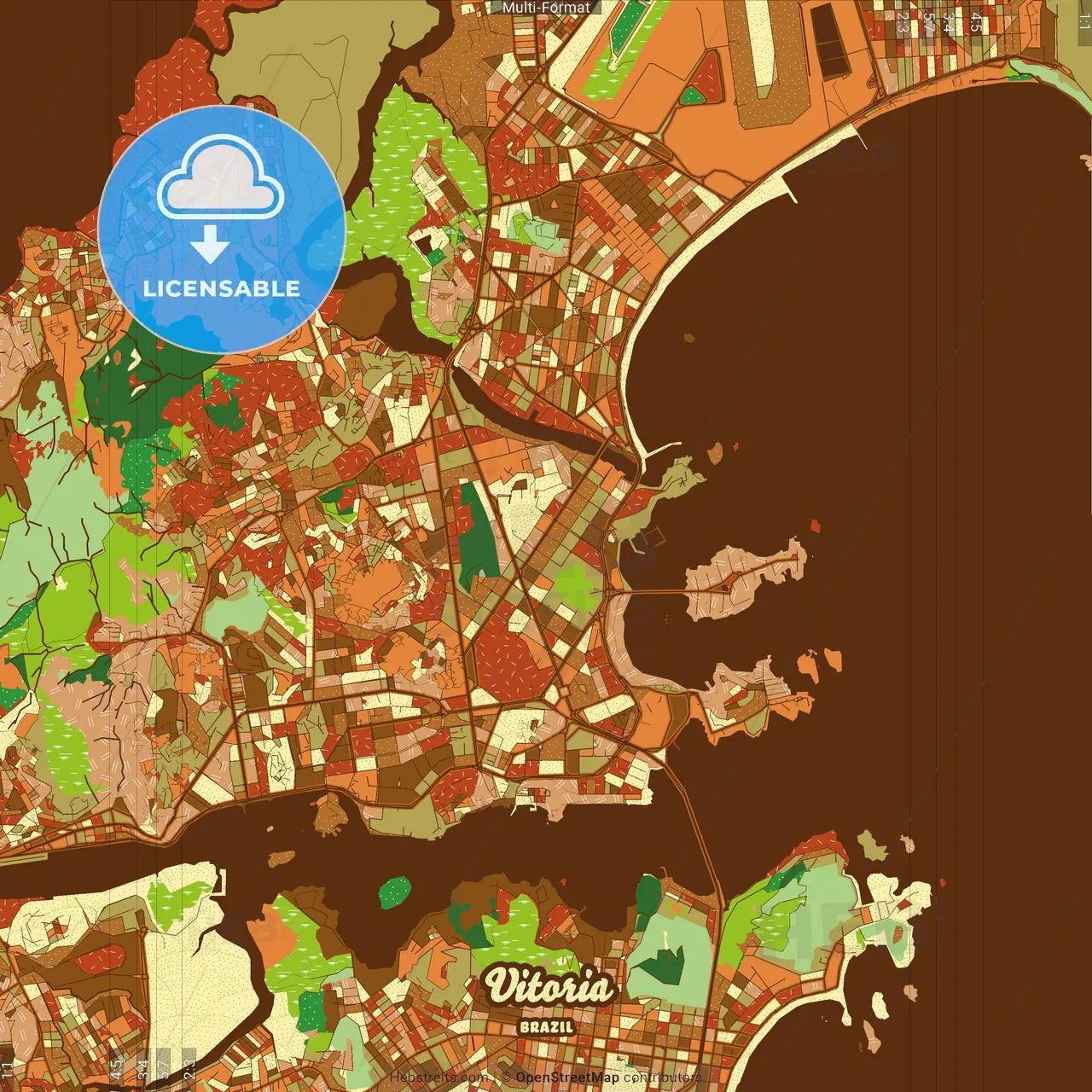 Vitoria Brazil Farmhouse Poster Art Map Template