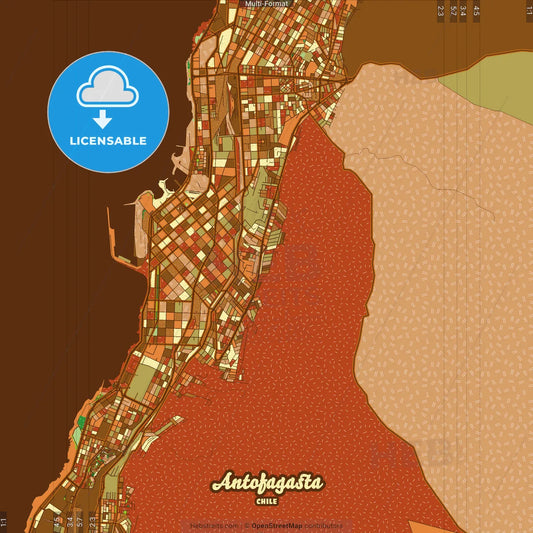 Antofagasta Chile Farmhouse Poster Art Map Template