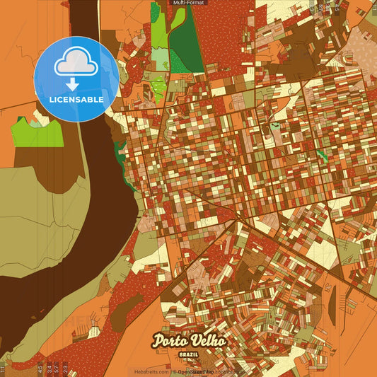 Porto Velho Brazil Farmhouse Poster Art Map Template