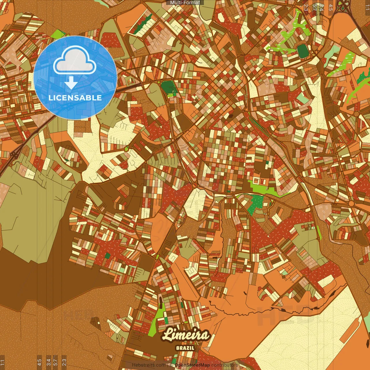 Limeira Brazil Farmhouse Poster Art Map Template