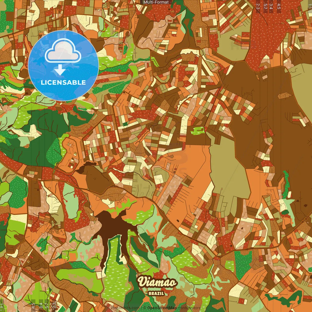 Viamao Brazil Farmhouse Poster Art Map Template