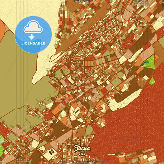 Tacna Peru Farmhouse Poster Art Map Template